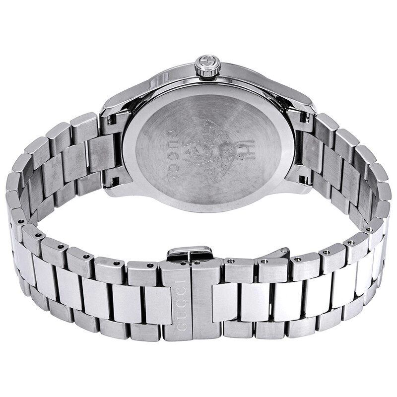 Gucci G-Timeless Silver Dial with Snake Motif Stainless Steel