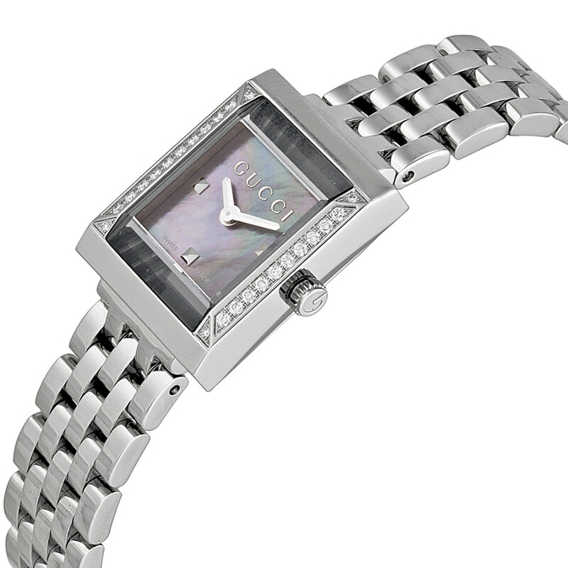 本日限定価格GUCCI レディース 腕時計 Gucci G-Frame Mother of Pearl Dial Diamond Ladies Watch YA128404