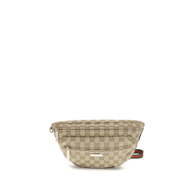 Gucci GG Canvas Logo-Print Shoulder Bag — Beige