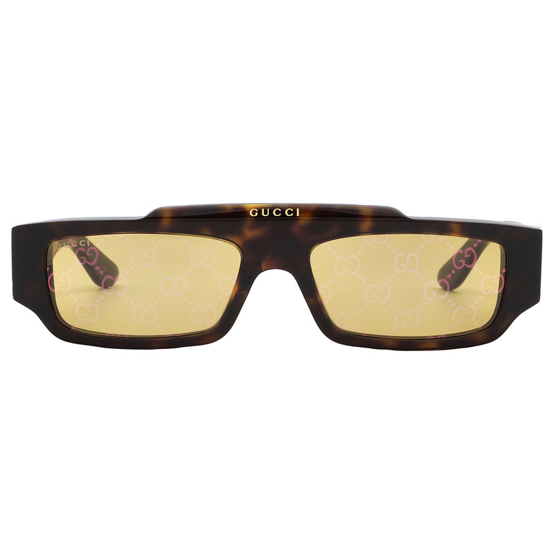 Gucci Gold Logo Browline Men's Sunglasses GG1592S 002 55