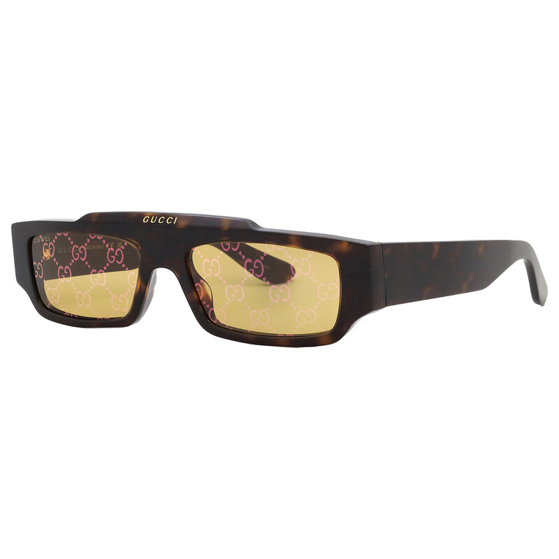 Gucci Gold Logo Browline Men's Sunglasses GG1592S 002 55