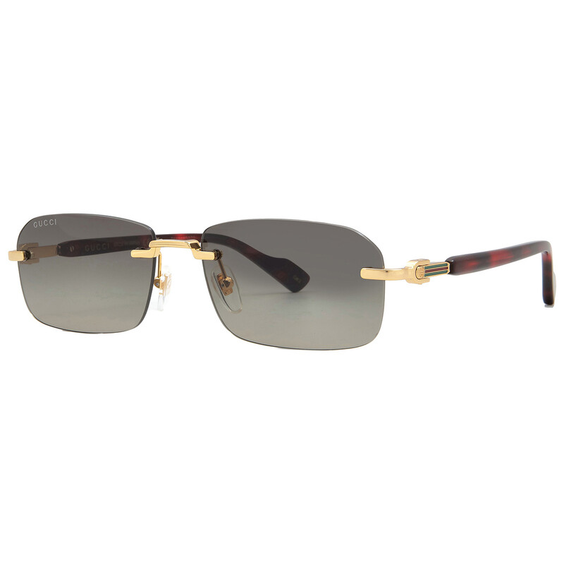 Gucci Grey Gradient Rectangular Men's Sunglasses GG1221S 006 56