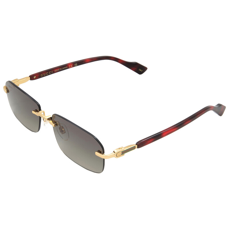 Gucci Grey Gradient Rectangular Men's Sunglasses GG1221S 006 56