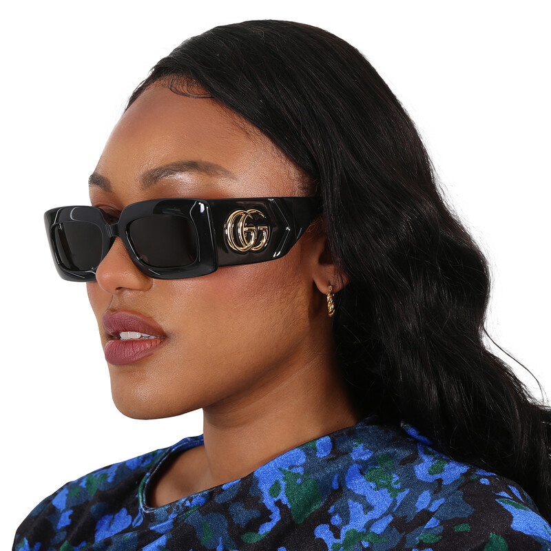 GUCCI グッチ サイドGGロゴ スクエアサングラス ブラック GG0811S Gucci GG0811S GG Running Logo Rectangular -Shaped Non-Polarized