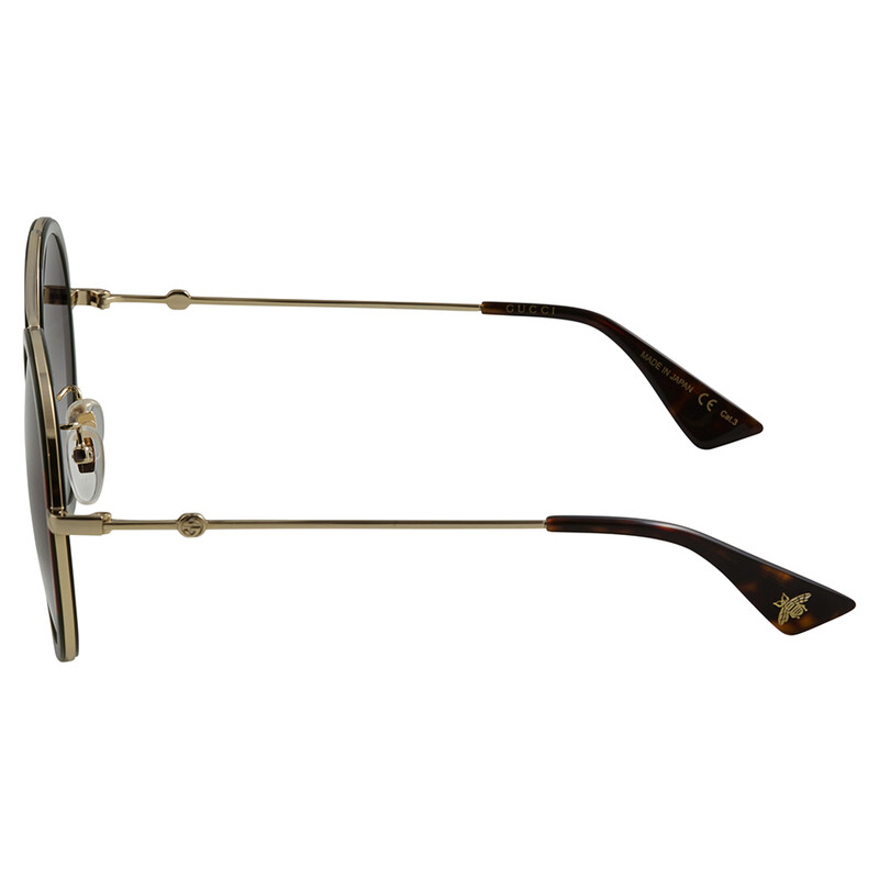 Gucci Green Gradient Round Ladies Sunglasses GG0061S 003 56