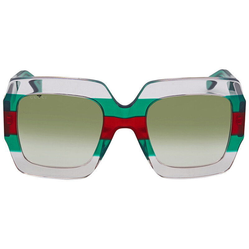 Gucci Green Gradient Square Sunglasses GG0178S 001 54 889652093345