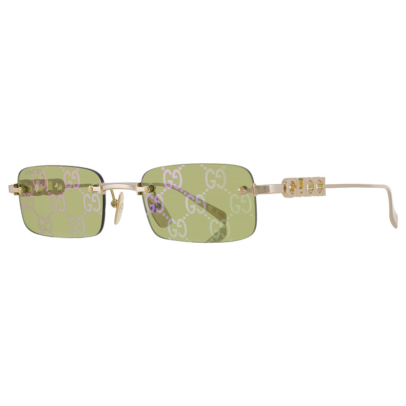 Gucci Green Logo Rectangular Men's Sunglasses GG1808S 002 52