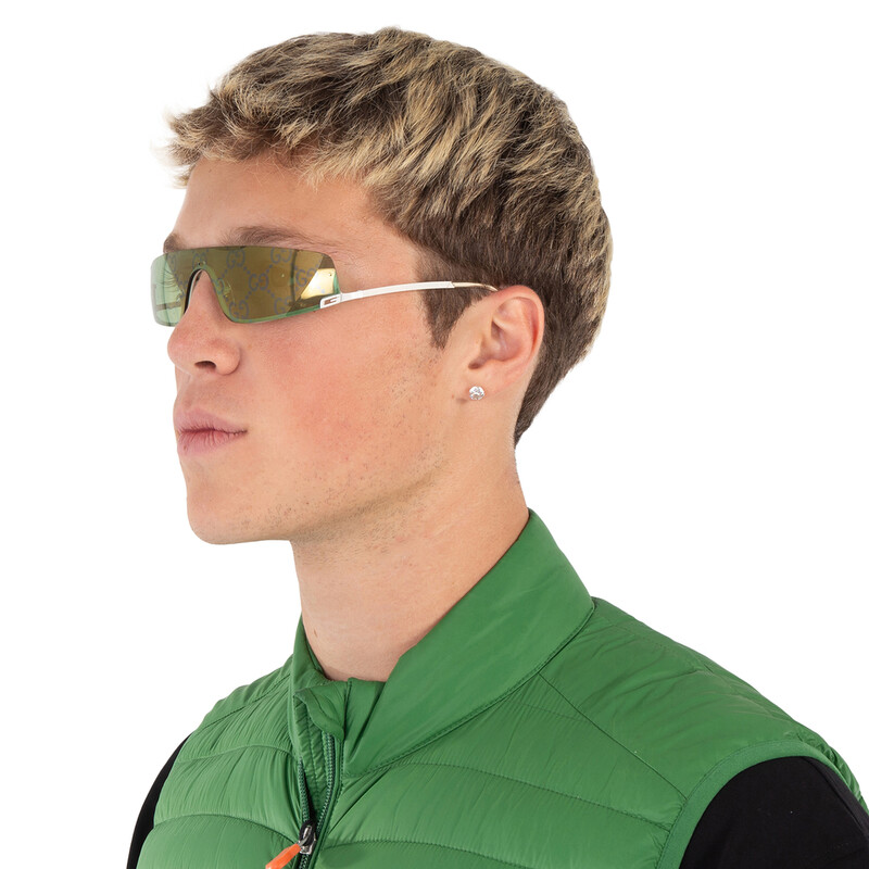 Gucci Green Logo Shield Unisex Sunglasses GG1561S 003 99