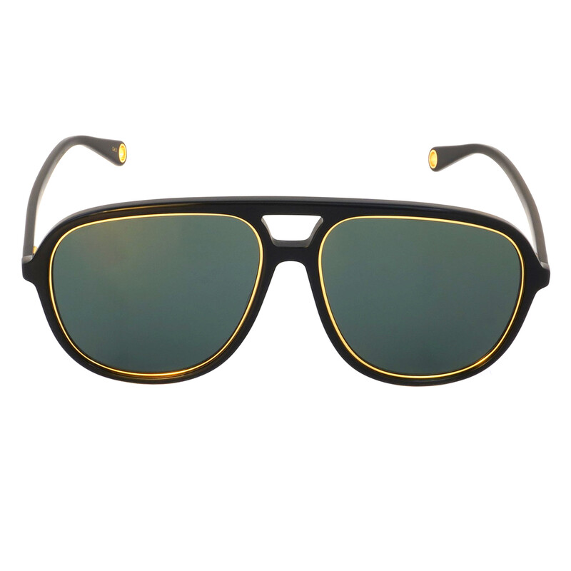 Gucci Green Pilot Ladies Sunglasses GG1077S 002 57 889652379074