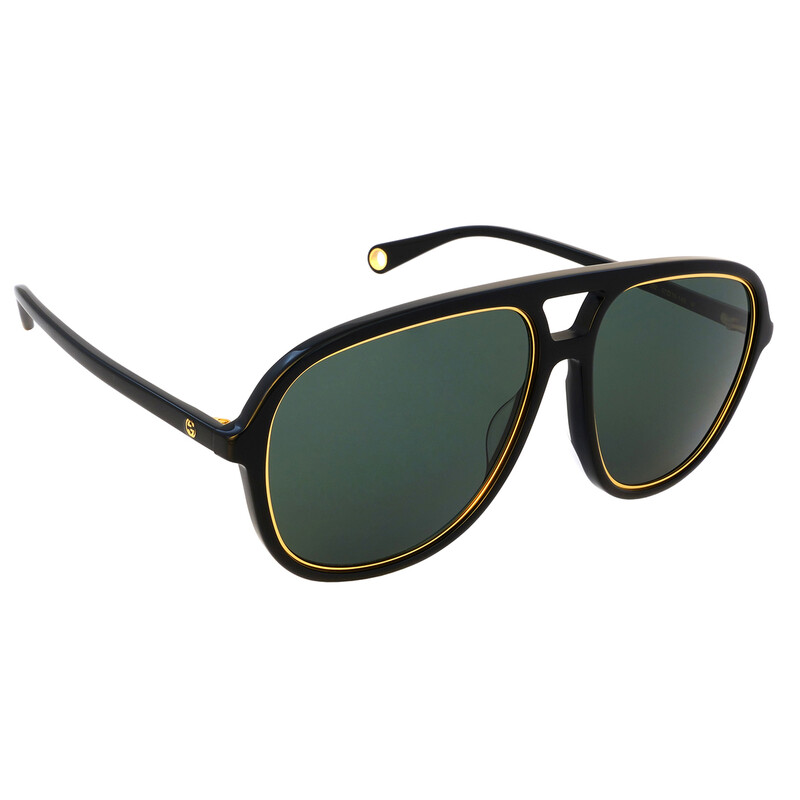 Gucci Green Pilot Ladies Sunglasses GG1077S 002 57 889652379074