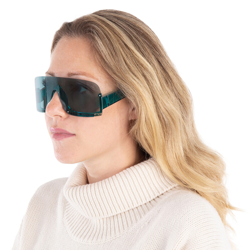 Gucci Green Shield Ladies Sunglasses GG1637S 001 99 889652475622