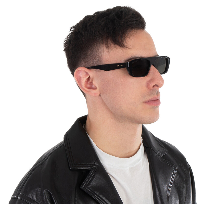 GUCCI サングラス GG 1617/S ブラック Gucci Grey Browline Men's Sunglasses GG1617S 001 56 889652473925