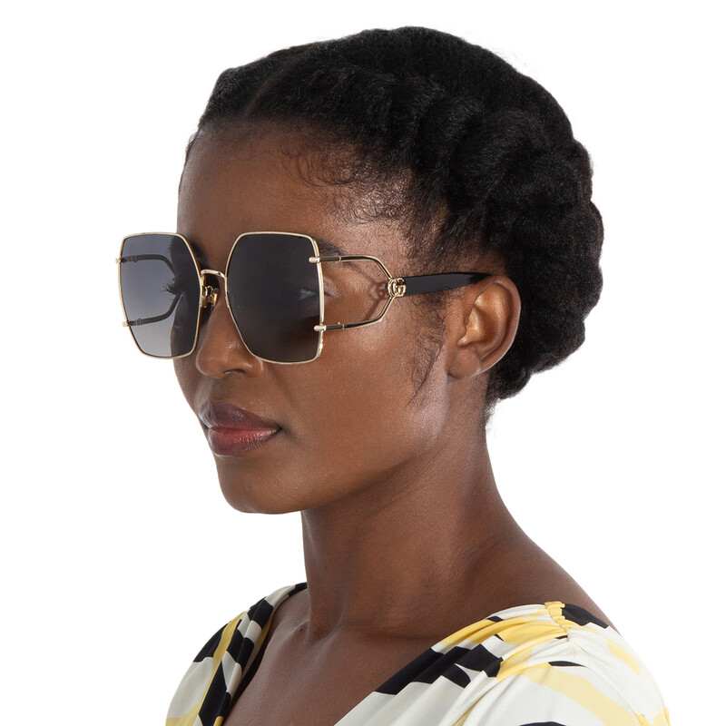 Gucci Grey Gradient Butterfly Ladies Sunglasses GG1564SA 001 61
