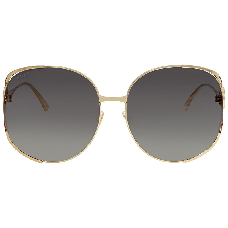 Gucci Grey Gradient Oval Ladies Sunglasses GG0225S 001 63
