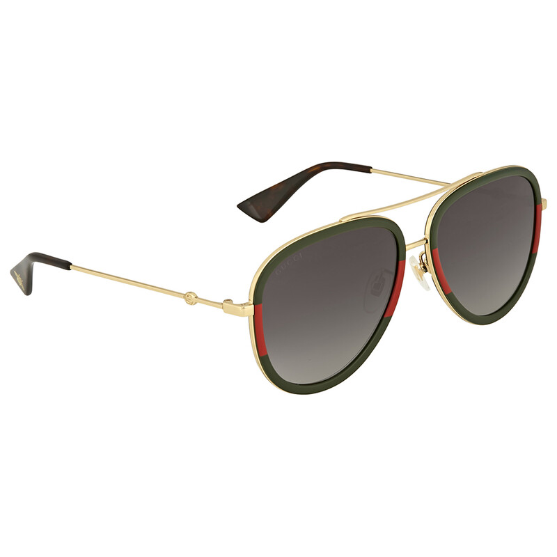Gucci Grey Gradient Pilot Unisex Sunglasses GG0062S 003 57  display picture 2
