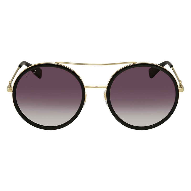 Gucci Grey Gradient Round Ladies Sunglasses GG0061S 001 56