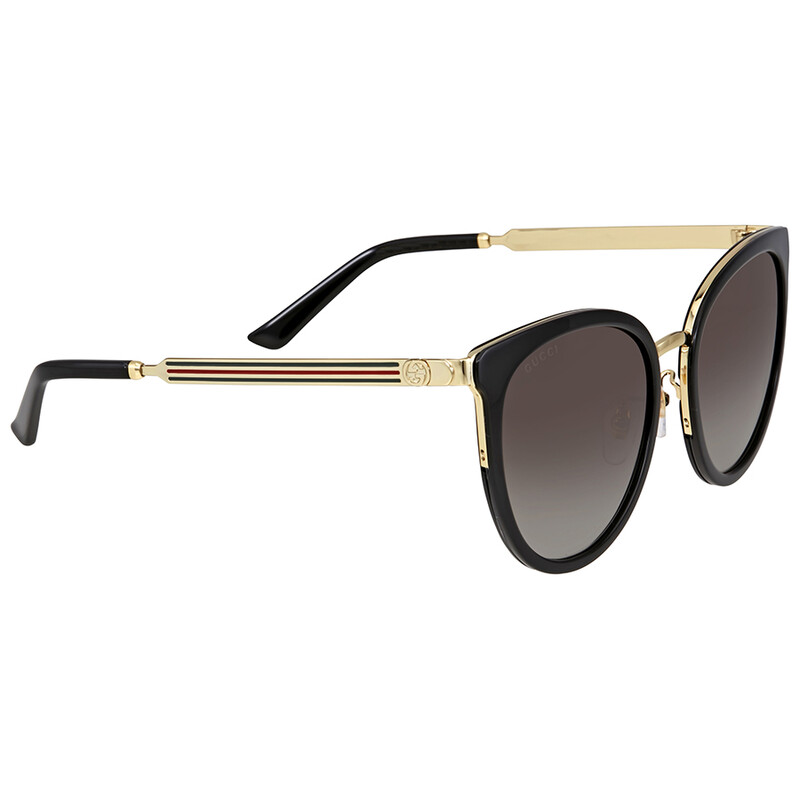 Gucci Grey Gradient Round Ladies Sunglasses GG0077SK 001 56