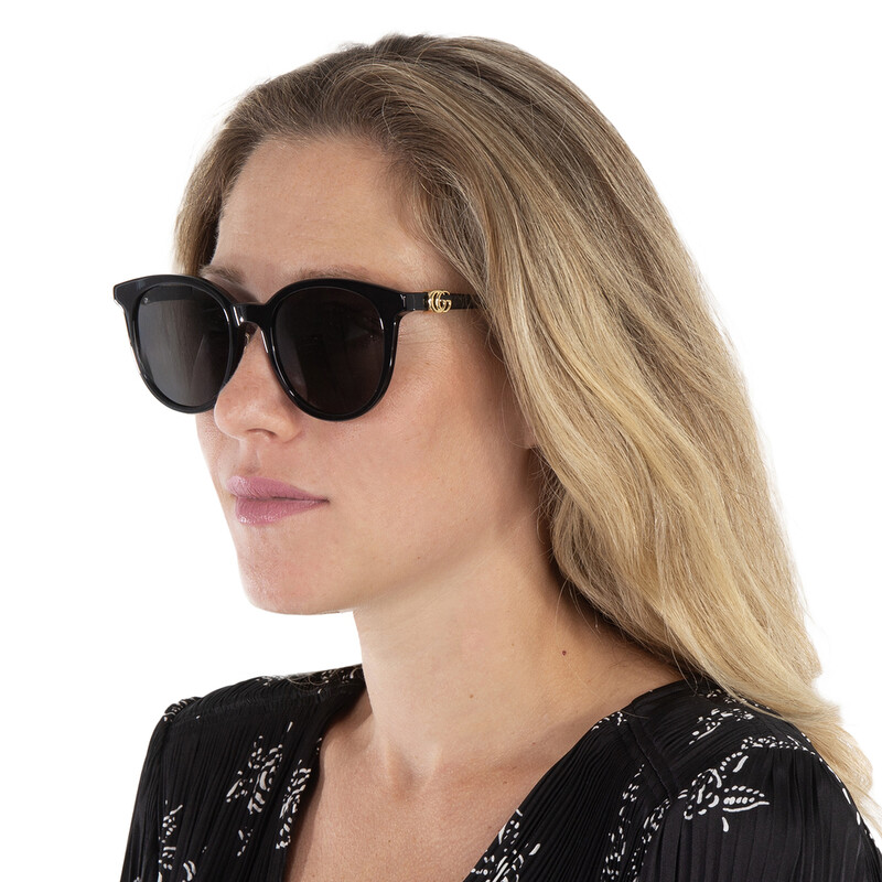 Gucci Grey Gradient Round Ladies Sunglasses GG1073SK 001 54