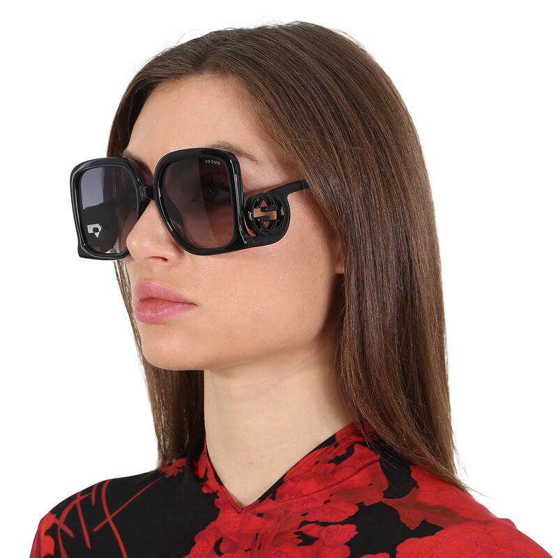 Gucci Grey Gradient Square Ladies Sunglasses GG1326S 001 58