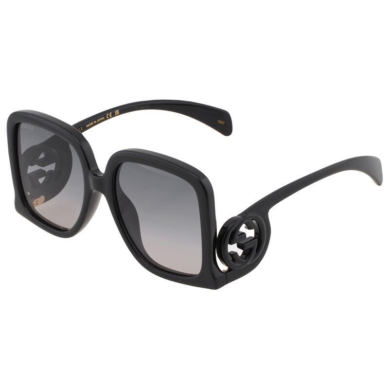 Gucci Black Frame Gradient Gray Lens Women\'s Square Sunglasses Gucci GG3502/S Women main image 4