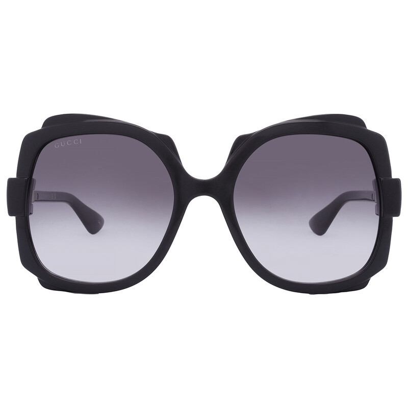Gucci Grey Irregular Ladies Sunglasses GG1431S 001 57 889652438313