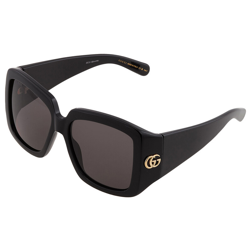 NEW GUCCI SUNGLASSES, WOMEN SQUARE OVERSIZED SUNGLASSES GUCCI GG1402S 001 Gucci Grey Ladies Square Sunglasses GG1402S 001 55  main image 2
