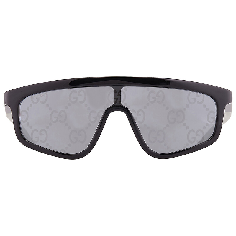 Gucci Grey Morror Logo Shield Unisex Sunglasses GG1736S 003 99