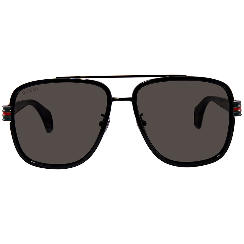 Gucci Grey Navigator Men's Sunglasses GG0448S 001 58 889652201856