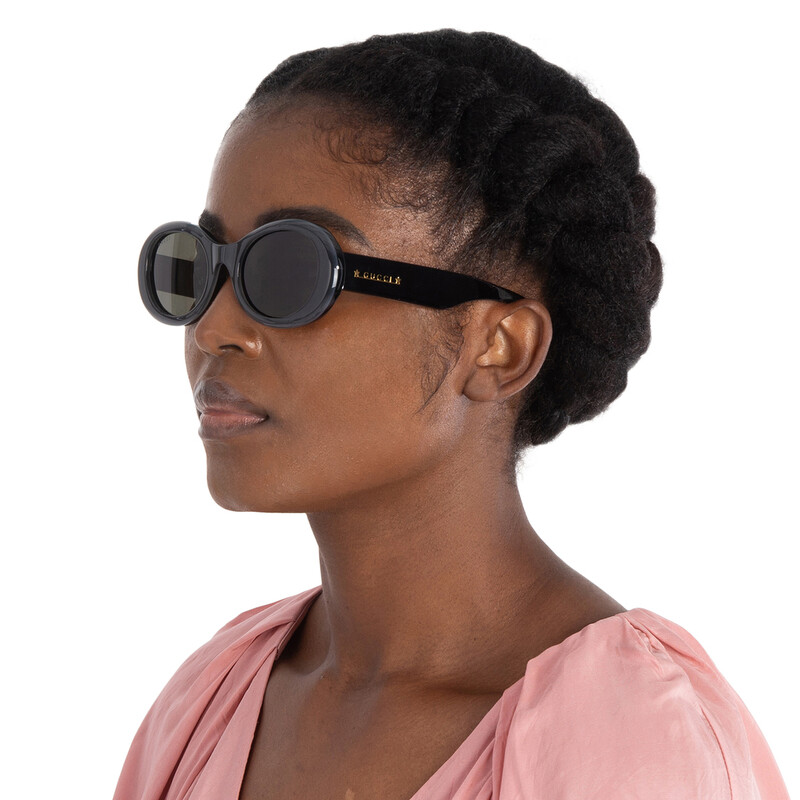 Gucci Grey Oval Ladies Sunglasses GG1587S 001 52 889652467740