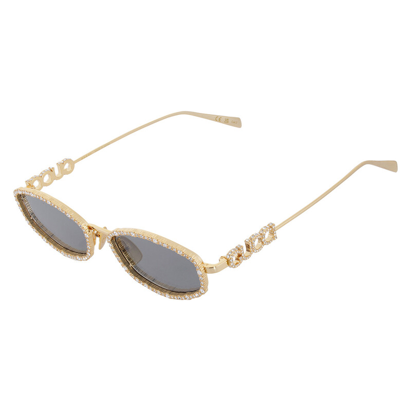 Gucci Grey Oval Ladies Sunglasses GG1803S 001 55 889652528342 