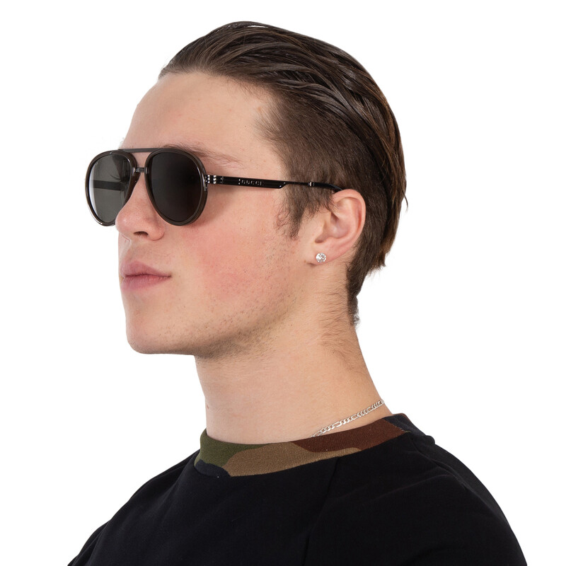 Gucci Grey Pilot Men's Sunglasses GG0982S 001 59 889652341613