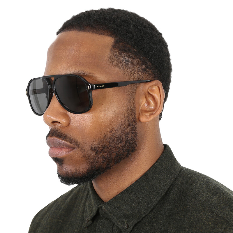 Gucci Grey Pilot Men's Sunglasses GG1042S 001 60 889652353050