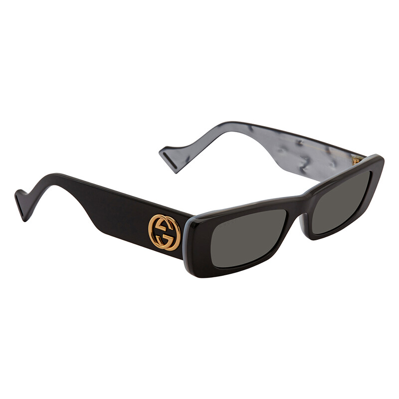 Gucci Grey Rectangular Ladies Sunglasses GG0516S 001 52