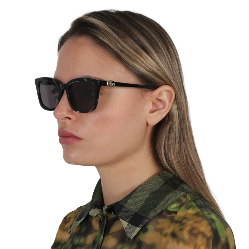 Gucci Grey Rectangular Ladies Sunglasses GG1596SK 001 55