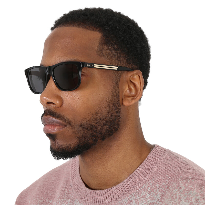 Gucci Grey Rectangular Men's Sunglasses GG0687S 001 57