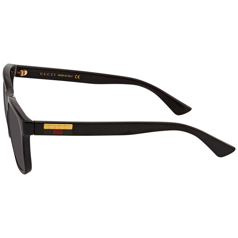 Gucci Grey Rectangular Men's Sunglasses GG0746S 001 57