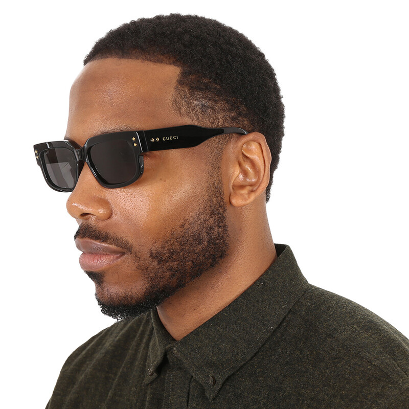 Gucci Grey Rectangular Men's Sunglasses GG1218S 001 56