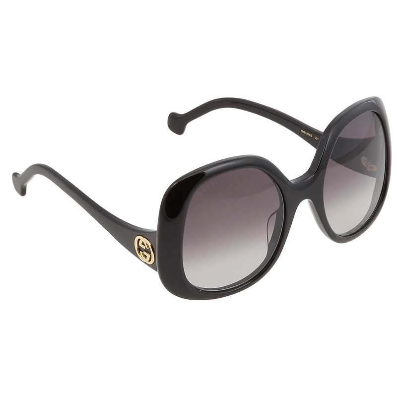 Gucci GG1235S 001 Sunglasses Black Square Frame, Grey Gradient Lenses Gucci Grey Square Ladies Sunglasses GG1235S 001 55  main image 3