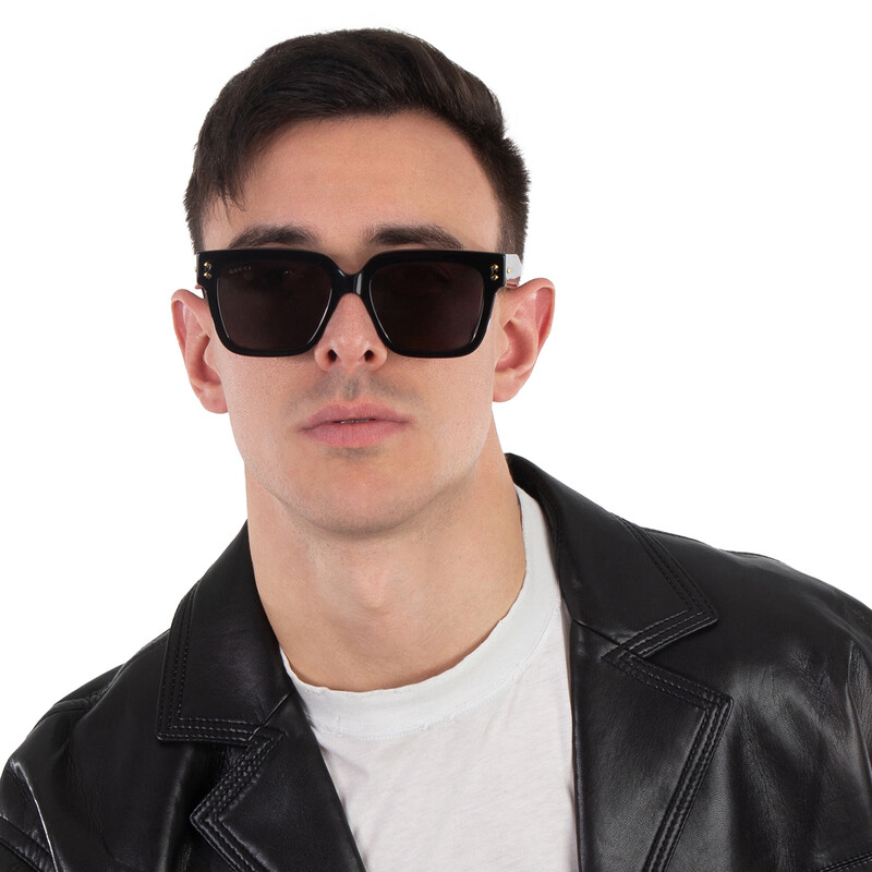 グッチ  GG1084S クリアフレームサングラス メンズ 54□18-145 Gucci GG1084S S (54 - 18) with Brown lenses and Grey frame