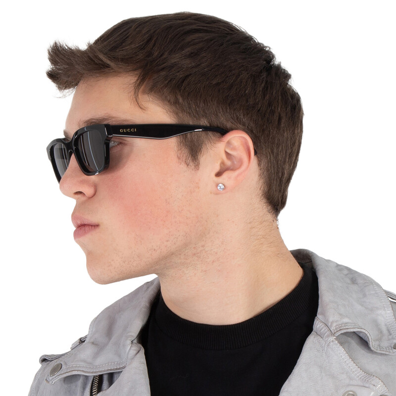 極美品　GUCCI　サングラス　GG1641　ブラックレンズ　シルバーフレーム Gucci Grey Square Men's Sunglasses GG1641SA 001 53 889652476544