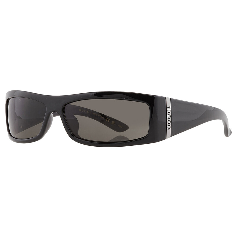NEW Gucci GG1492SA Transparent Shielded Mask Sunglasses $360 Gucci Grey Wrap Men main image 2