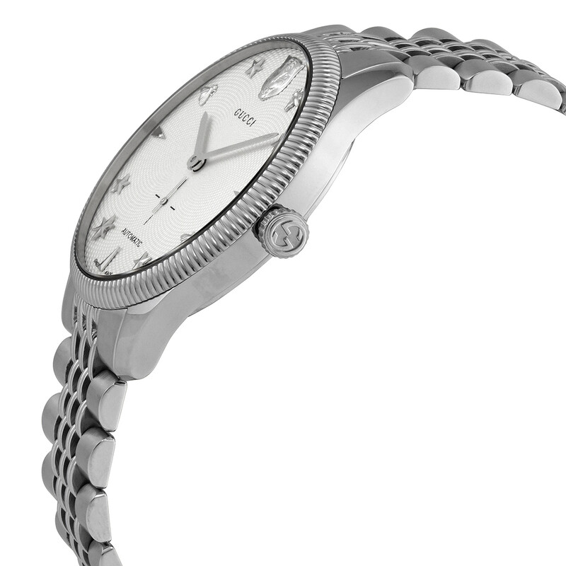 GUCCI ☆ ステンレス 時計 Gucci G-Timeless Automatic Silver Dial Men's Watch YA126354