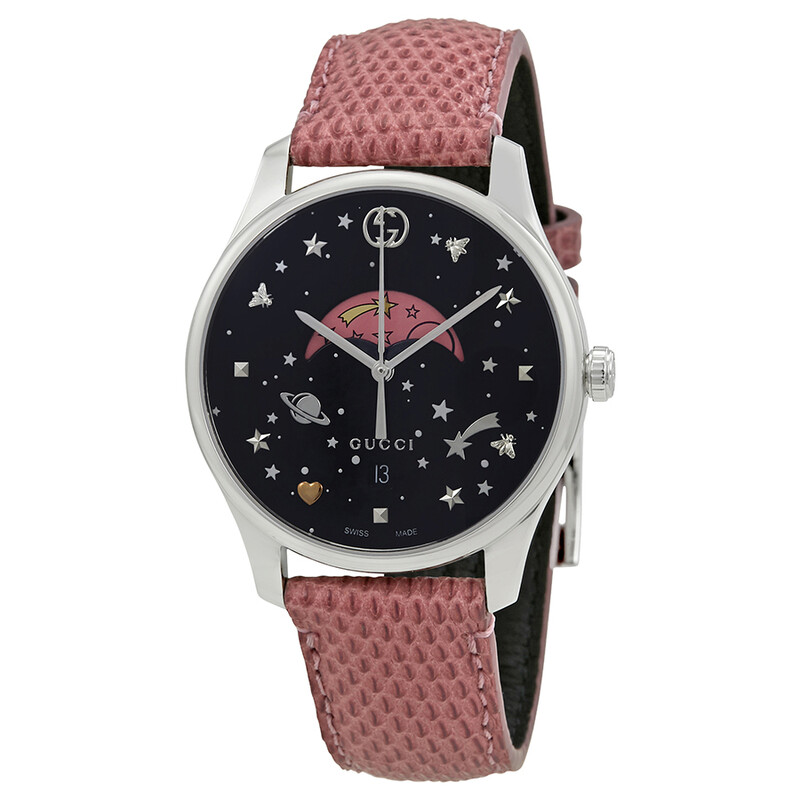 Gucci G-Timeless Black Moonphase Dial Ladies Watch YA1264046 