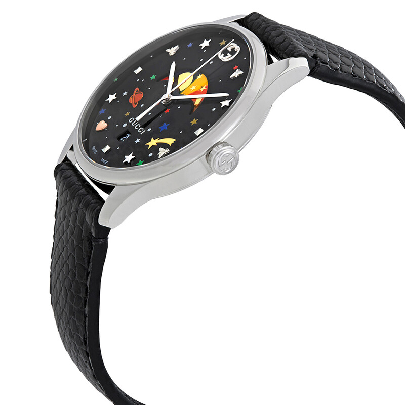 Gucci G-Timeless Black with Stars and Planet Moonphase Dial Watch