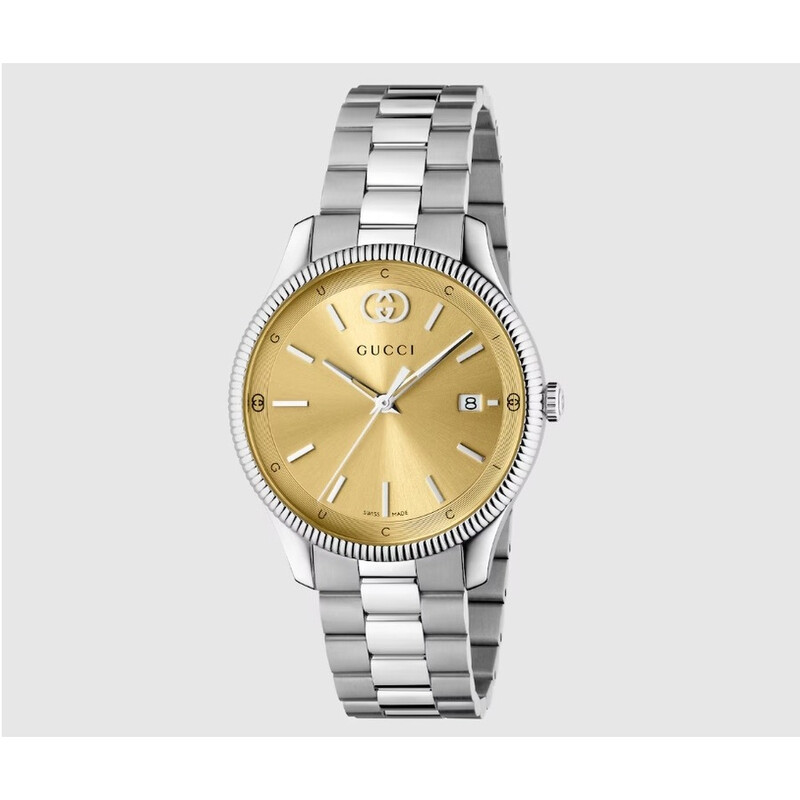 Gucci G-Timeless Quartz Gold Dial Unisex Watch YA1264234 - Watches