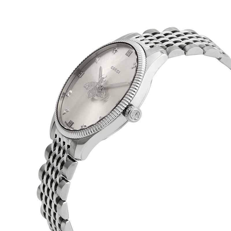 Gucci G-Timeless Quartz Silver Dial Ladies Watch YA1264153 