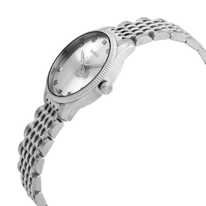 Gucci G-Timeless Quartz Silver Dial Ladies Watch YA1265019