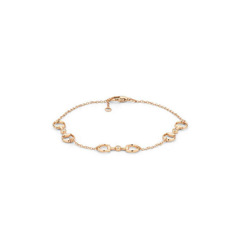 Gucci Horsebit 18k Rose Gold Diamond Bracelet - YBA837594001