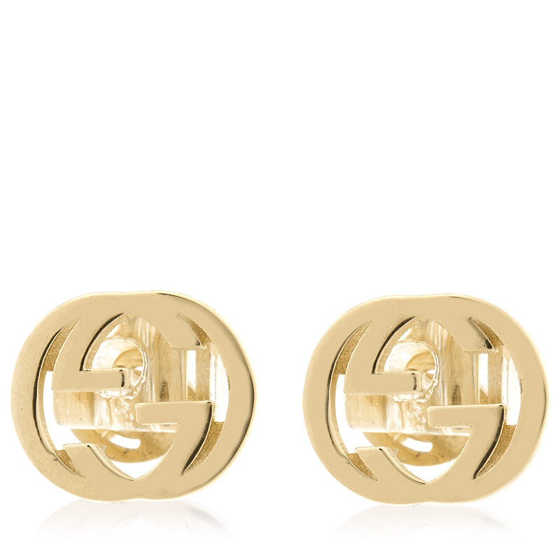 Gucci Interlocking G 18Ct Yellow Gold Stud Earrings - Ybd748543002