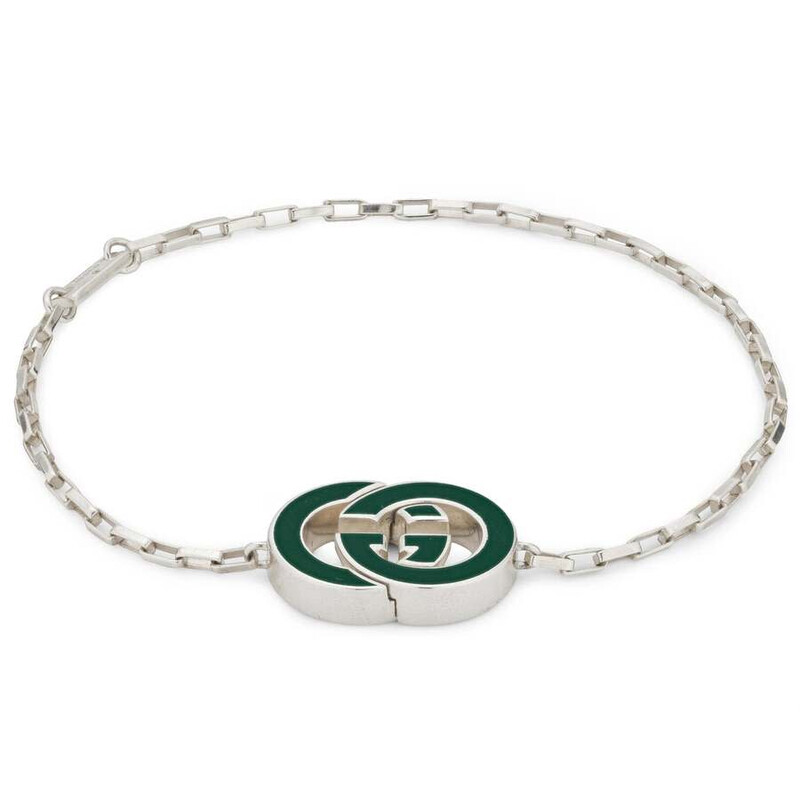 GUCCI ブレスレット/ウィメンズ/ユニセックス Gucci Interlocking G Green Enamel Bracelet - YBA854121001 - Ladies